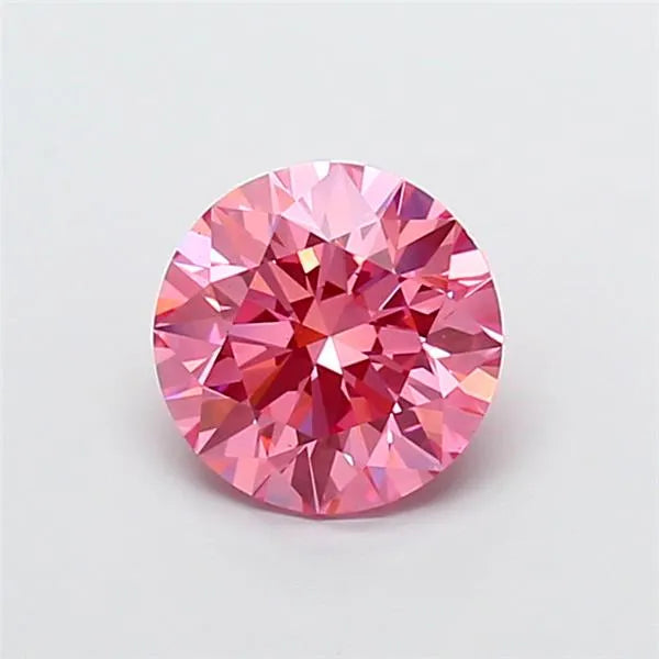 2.06ct Round Lab Grown Diamond (Colour Fancy Vivid Pink, Clarity VS1, Cut ID, IGI Certified)