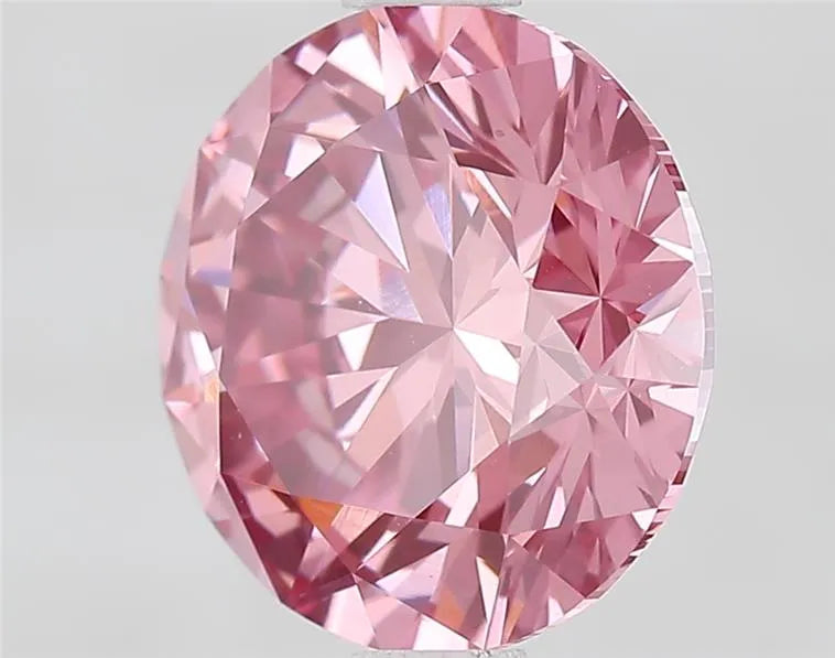 2.06ct Round Lab Grown Diamond (Colour Fancy Vivid Pink, Clarity VVS2, Cut ID, IGI Certified)