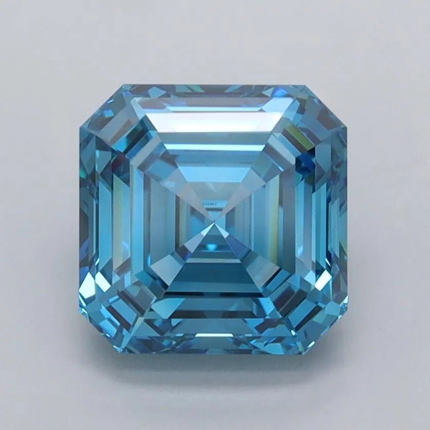 2.07ct Asscher Lab Grown Diamond (Colour Fancy Vivid Blue, Clarity VVS2, IGI Certified)