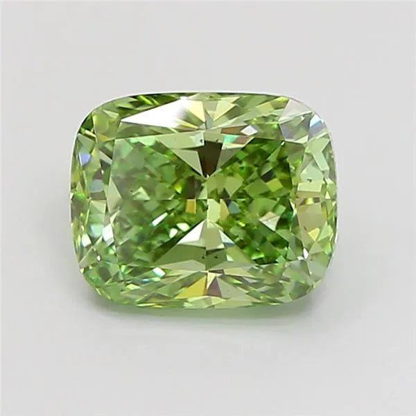 2.07ct Cushion modified Lab Grown Diamond (Colour Fancy Vivid Green, Clarity SI1, IGI Certified)