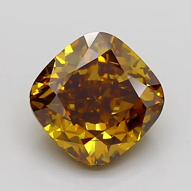 2.07ct Cushion modified Lab Grown Diamond (Colour Fancy Yellowish Brown, Clarity VS2, IGI Certified)