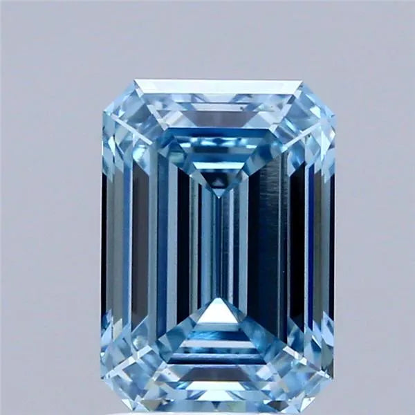 2.07ct Emerald Lab Grown Diamond (Colour Fancy Vivid Blue, Clarity VS2, IGI Certified)