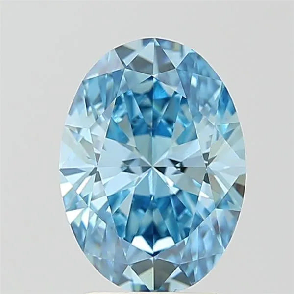 2.07ct Oval Lab Grown Diamond (Colour Fancy Vivid Blue, Clarity VS1, IGI Certified)