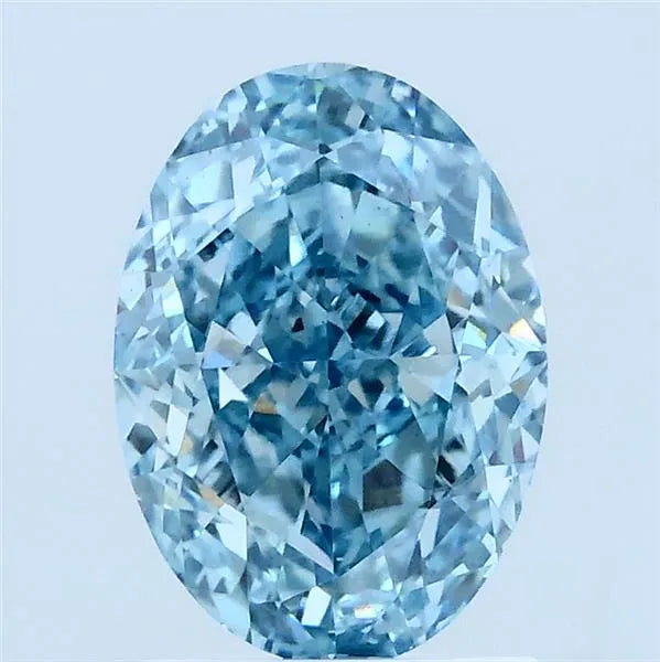 2.07ct Oval Lab Grown Diamond (Colour Fancy Vivid Blue, Clarity VS1, IGI Certified)