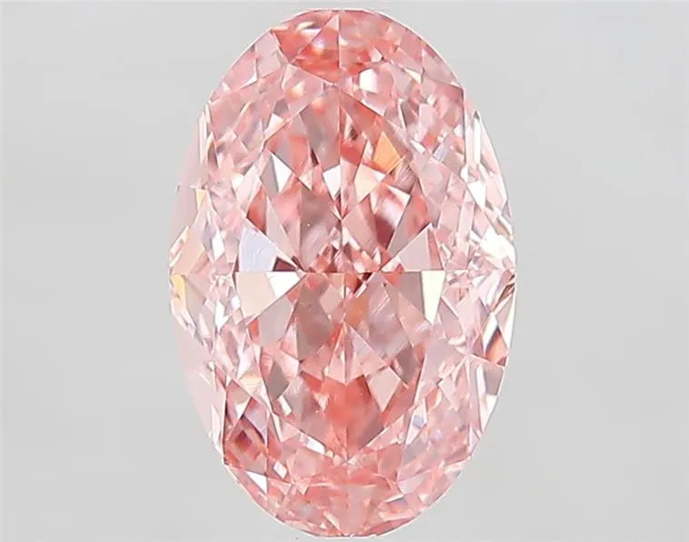 2.07ct Oval Lab Grown Diamond (Colour Fancy Vivid Pink, Clarity VVS2, IGI Certified)