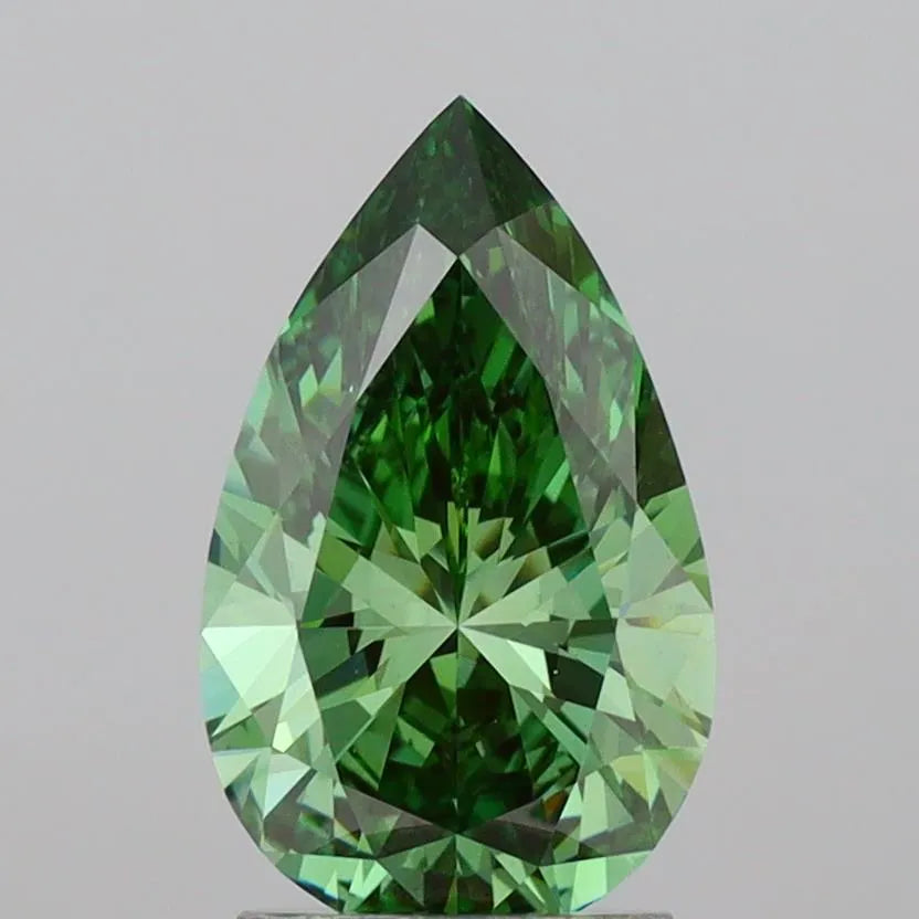 2.07ct Pear Lab Grown Diamond (Colour Fancy Vivid Green, Clarity VS1, IGI Certified)