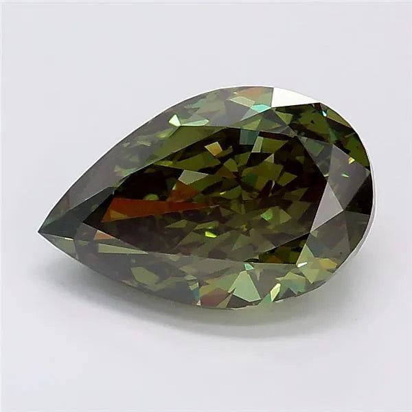 2.07ct Pear Lab Grown Diamond (Colour Fancy Vivid Green, Clarity VS1, IGI Certified)