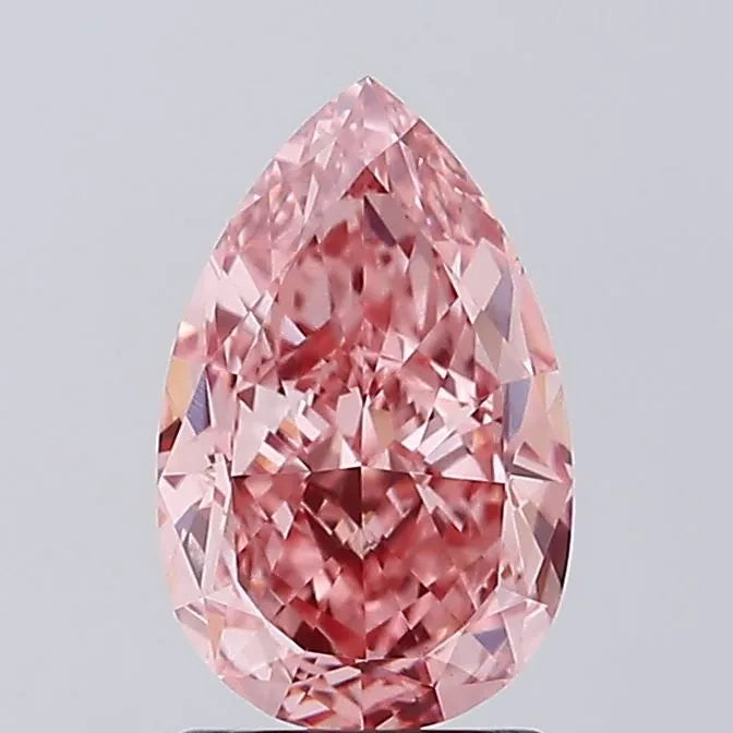 2.07ct Pear Lab Grown Diamond (Colour Fancy Vivid Pink, Clarity VS1, IGI Certified)