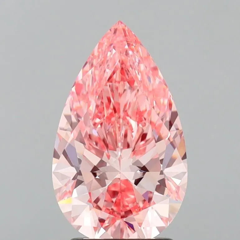 2.07ct Pear Lab Grown Diamond (Colour Fancy Vivid Pink, Clarity VVS2, IGI Certified)
