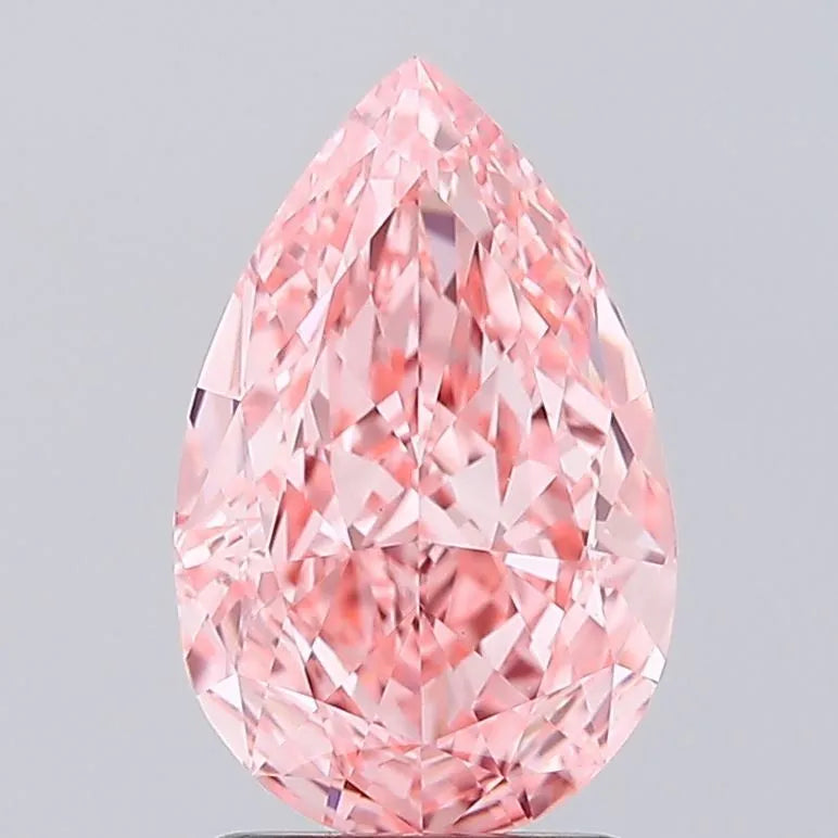 2.07ct Pear Lab Grown Diamond (Colour Fancy Vivid Pink, Clarity VVS2, IGI Certified)