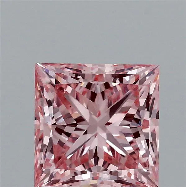 2.07ct Princess Lab Grown Diamond (Colour Fancy Vivid Pink, Clarity VS1, IGI Certified)