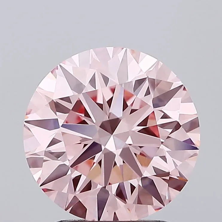 2.07ct Round Lab Grown Diamond (Colour Fancy Intense Pink, Clarity VVS2, Cut ID, IGI Certified)