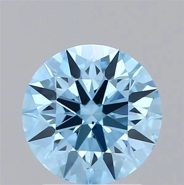 2.07ct Round Lab Grown Diamond (Colour Fancy Vivid Blue, Clarity VS2, Cut ID, IGI Certified)