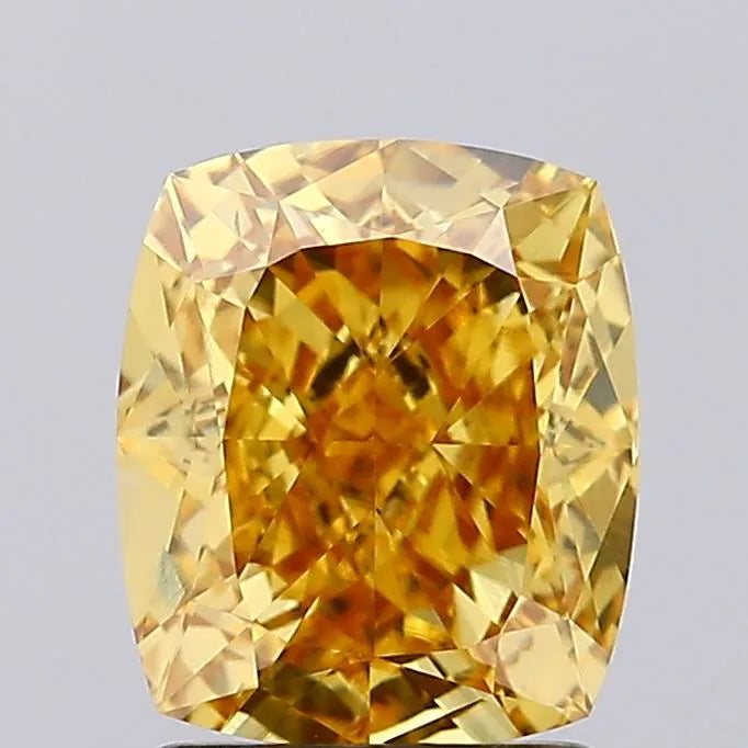 2.08ct Cushion modified Lab Grown Diamond (Colour Fancy Vivid Yellow, Clarity VS1, IGI Certified)