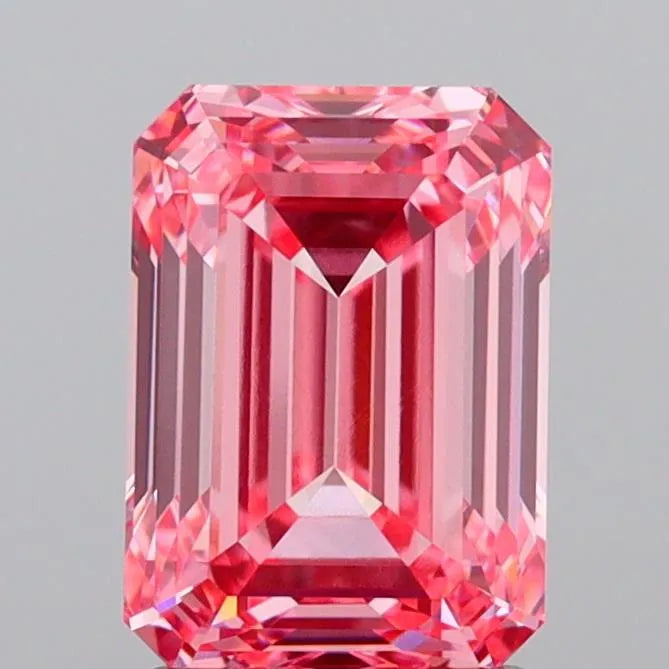 2.08ct Emerald Lab Grown Diamond (Colour Fancy Vivid Pink, Clarity VVS2, IGI Certified)