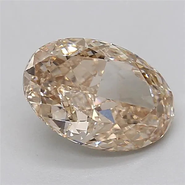 2.08ct Oval Lab Grown Diamond (Colour Fancy Light Brown, Clarity VS2, IGI Certified)