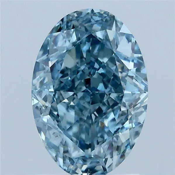 2.08ct Oval Lab Grown Diamond (Colour Fancy Vivid Blue, Clarity VS2, IGI Certified)