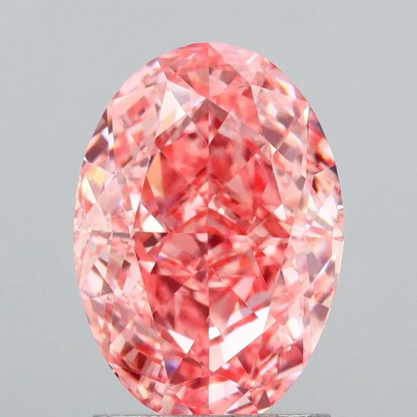 2.08ct Oval Lab Grown Diamond (Colour Fancy Vivid Pink, Clarity VS1, IGI Certified)