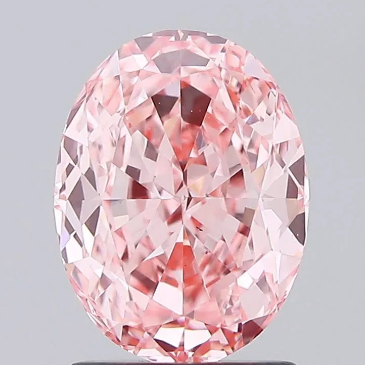 2.08ct Oval Lab Grown Diamond (Colour Fancy Vivid Pink, Clarity VS2, IGI Certified)