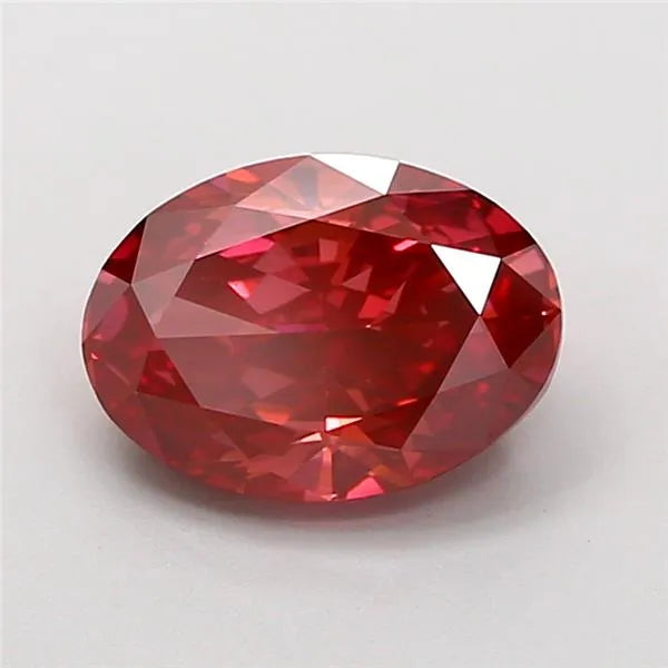 2.08ct Oval Lab Grown Diamond (Colour Fancy Vivid Red, Clarity VS2, IGI Certified)