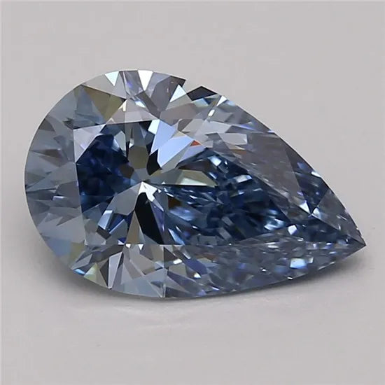 2.08ct Pear Lab Grown Diamond (Colour Fancy Vivid Blue, Clarity VVS2, Cut EX, IGI Certified)