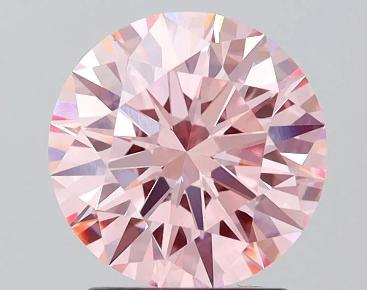 2.08ct Round Lab Grown Diamond (Colour Fancy Intense Pink, Clarity VS1, Cut ID, IGI Certified)