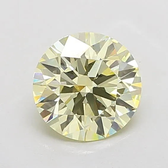 2.08ct Round Lab Grown Diamond (Colour Fancy Light Yellow, Clarity VVS2, Cut ID, IGI Certified)