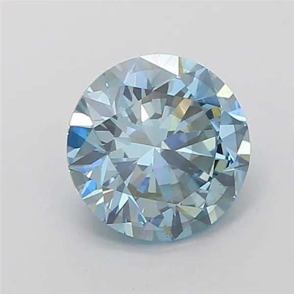 2.08ct Round Lab Grown Diamond (Colour Fancy Vivid Blue, Clarity SI2, Cut EX, IGI Certified)