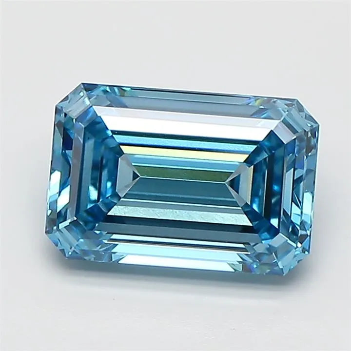 2.09ct Emerald Lab Grown Diamond (Colour Fancy Vivid Blue, Clarity VS1, IGI Certified)