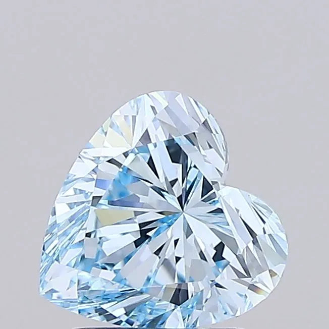 2.09ct Heart Lab Grown Diamond (Colour Fancy Vivid Blue, Clarity VVS2, IGI Certified)