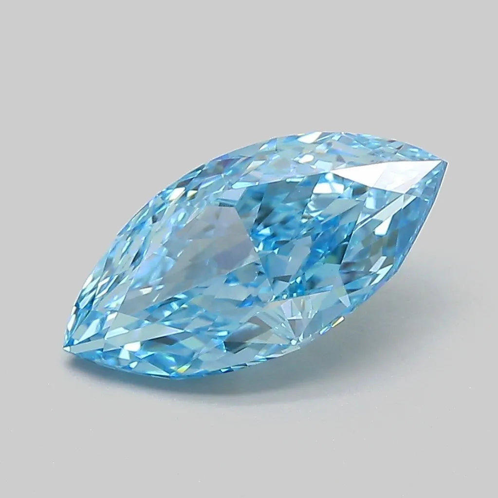 2.09ct Marquise Lab Grown Diamond (Colour Fancy Vivid Blue, Clarity VVS2, IGI Certified)