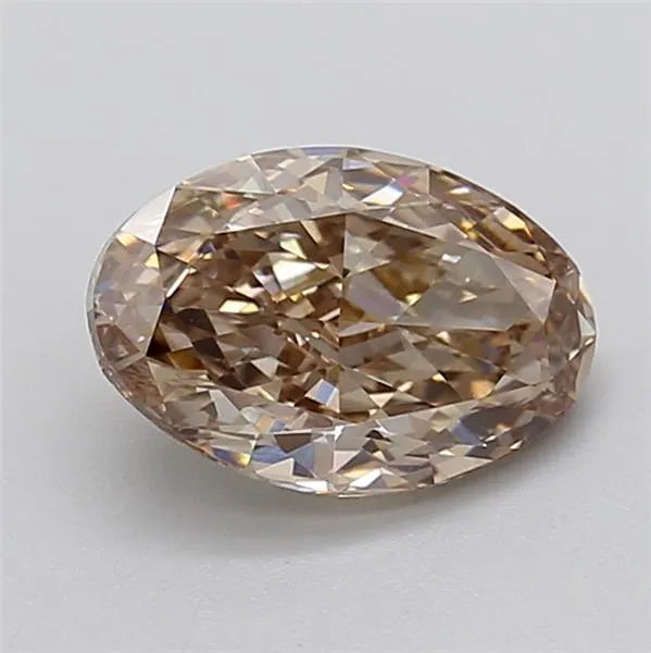 2.09ct Oval Lab Grown Diamond (Colour Fancy Light Brown, Clarity VVS2, IGI Certified)