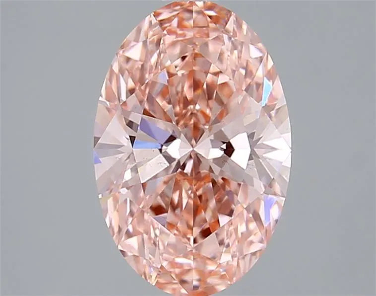2.09ct Oval Lab Grown Diamond (Colour Fancy Vivid Pink, Clarity VS2, IGI Certified)