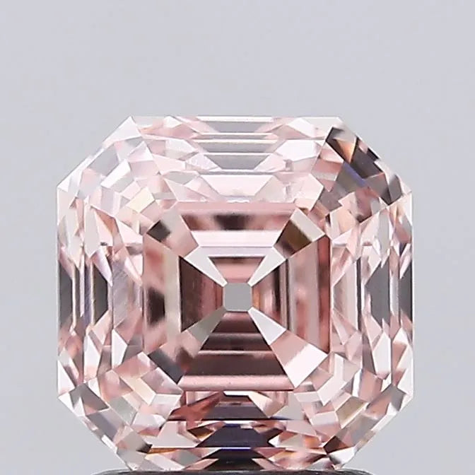 2.10ct Asscher Lab Grown Diamond (Colour Fancy Light Pink Brown, Clarity VS1, IGI Certified)