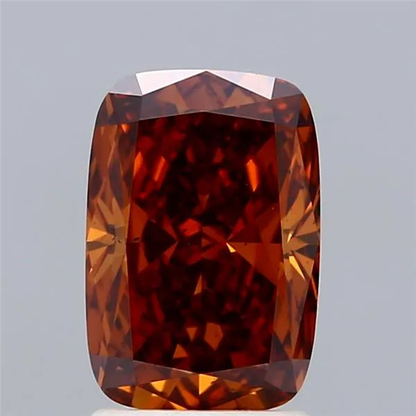 2.10ct Cushion brilliant Lab Grown Diamond (Colour Fancy Deep Orange, Clarity SI1, IGI Certified)
