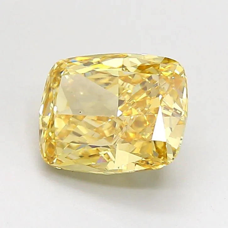 2.10ct Cushion modified Lab Grown Diamond (Colour Fancy Intense Yellow, Clarity VS1, IGI Certified)