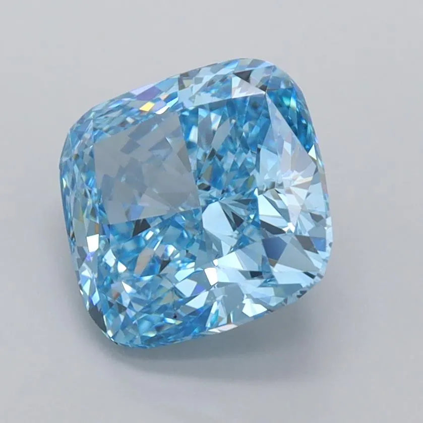 2.10ct Cushion modified Lab Grown Diamond (Colour Fancy Vivid Blue, Clarity VS2, IGI Certified)