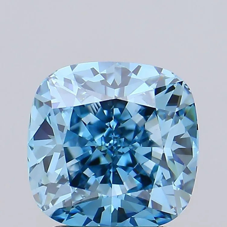 2.10ct Cushion modified Lab Grown Diamond (Colour Fancy Vivid Blue, Clarity VVS2, IGI Certified)