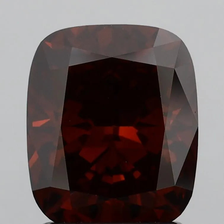 2.10ct Cushion modified Lab Grown Diamond (Colour Fancy Vivid Brown Red, Clarity VS1, IGI Certified)