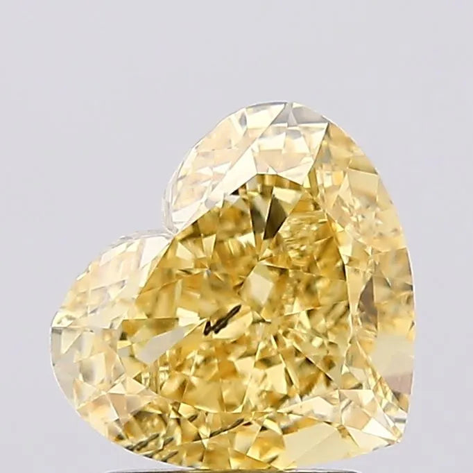 2.10ct Heart Lab Grown Diamond (Colour Fancy Intense Yellow, Clarity VS1, IGI Certified)