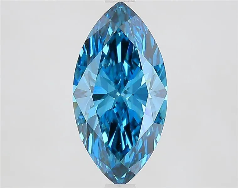 2.10ct Marquise Lab Grown Diamond (Colour Fancy Vivid Blue, Clarity VVS2, IGI Certified)
