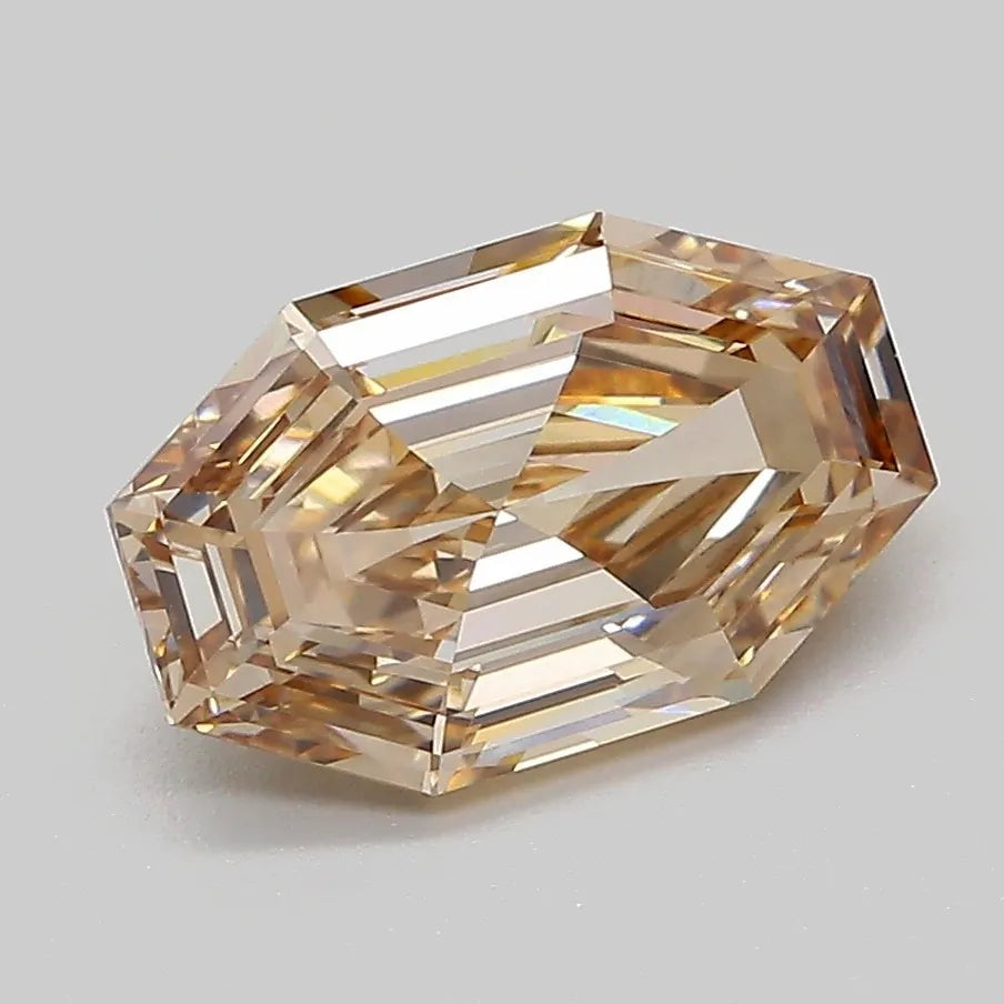 2.10ct Oval Lab Grown Diamond (Colour Fancy Light Brown, Clarity VVS1, IGI Certified)