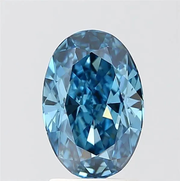 2.10ct Oval Lab Grown Diamond (Colour Fancy Vivid Blue, Clarity VS1, IGI Certified)