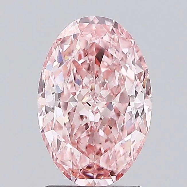 2.10ct Oval Lab Grown Diamond (Colour Fancy Vivid Pink, Clarity VS1, IGI Certified)