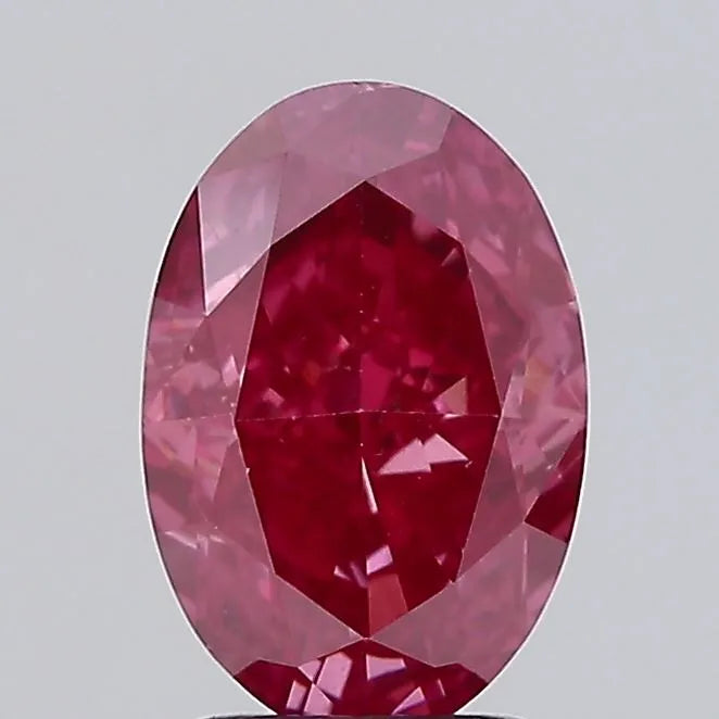 2.10ct Oval Lab Grown Diamond (Colour Fancy Vivid Red, Clarity VS2, IGI Certified)