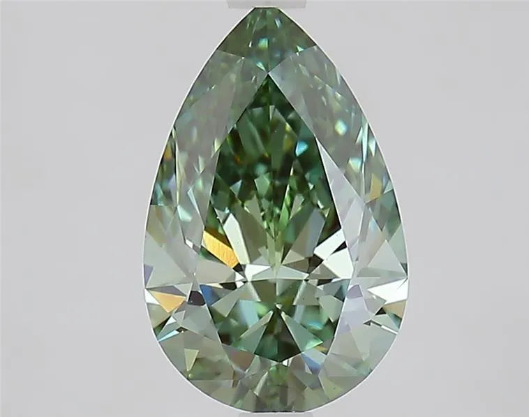 2.10ct Pear Lab Grown Diamond (Colour Fancy Vivid Green, Clarity VVS2, IGI Certified)