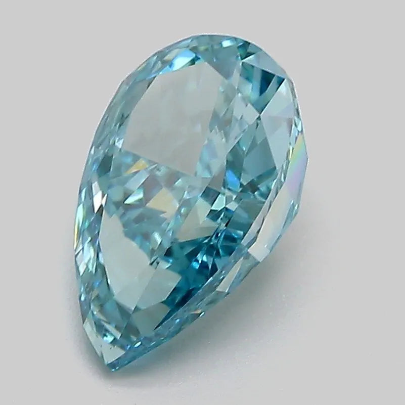 2.10ct Pear Lab Grown Diamond (Colour Fancy Vivid Greenish Blue, Clarity VVS2, IGI Certified)