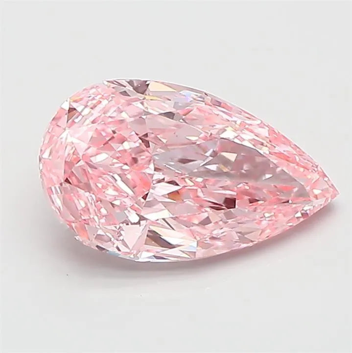 2.10ct Pear Lab Grown Diamond (Colour Fancy Vivid Pink, Clarity VVS2, IGI Certified)