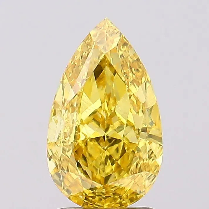 2.10ct Pear Lab Grown Diamond (Colour Fancy Vivid Yellow, Clarity SI2, IGI Certified)