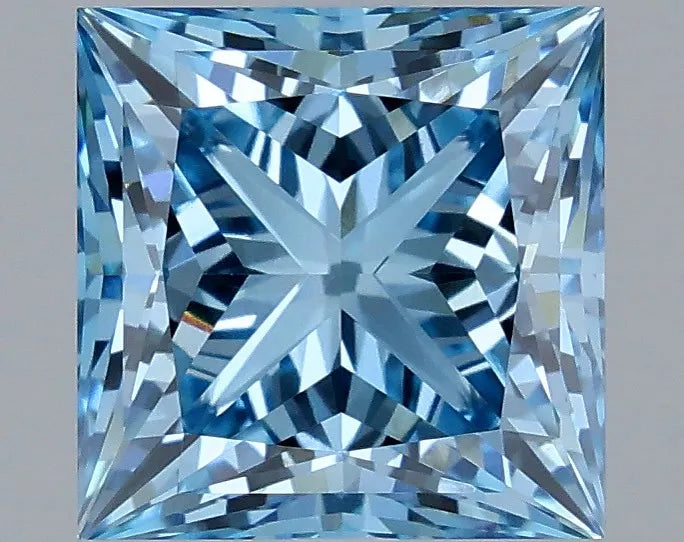2.10ct Princess Lab Grown Diamond (Colour Fancy Vivid Blue, Clarity VVS1, IGI Certified)